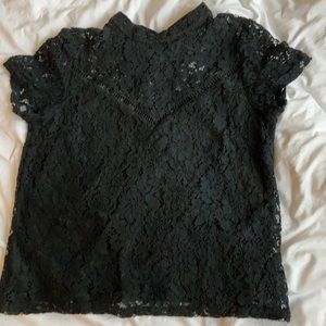 BOHME Black Lace Mock Neck